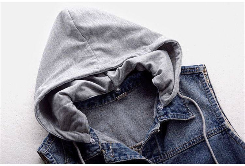 Women's Fashion Sleeveless Denim Jacket Cowboy Coats Soft Hooded Warm Outwear Women's Fashion Sleeveless Denim Jacket Cowboy Coats Soft Hooded Warm Outwear