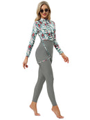 Women's Burkini Modest Swimsuit Set - Grey - Tuzzut.com Qatar Online Shopping