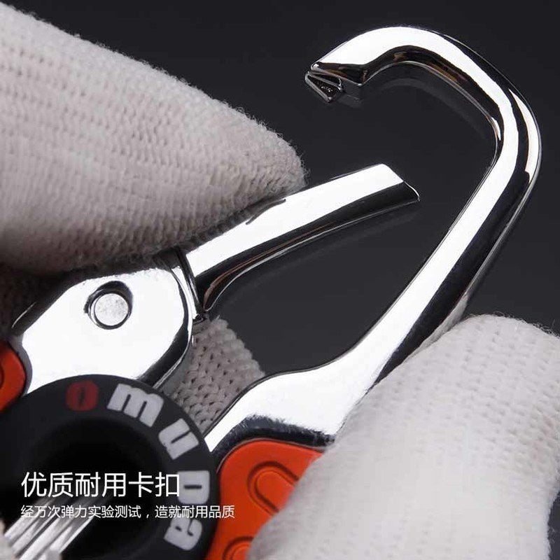 2 Pcs OMUDA Stainless Steel Buckle Keychain Outdoor Carabiner Climbing Tool Double Ring Key Chain Key Chain - TUZZUT Qatar Online Store