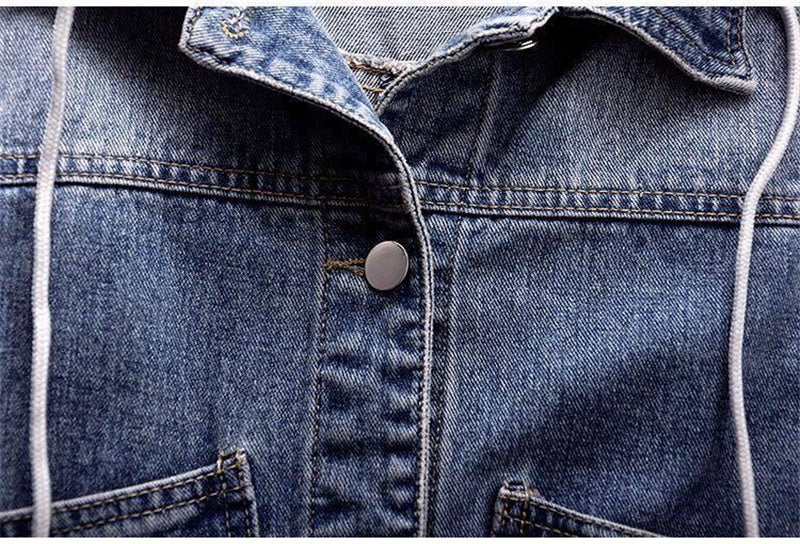 Women's Fashion Sleeveless Denim Jacket Cowboy Coats Soft Hooded Warm Outwear Women's Fashion Sleeveless Denim Jacket Cowboy Coats Soft Hooded Warm Outwear