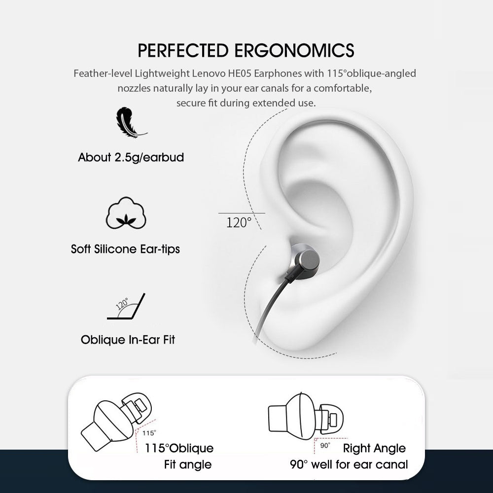 Lenovo HE05 Bluetooth Wireless Neckband Earphone Lenovo HE05 Bluetooth Wireless Neckband Earphone