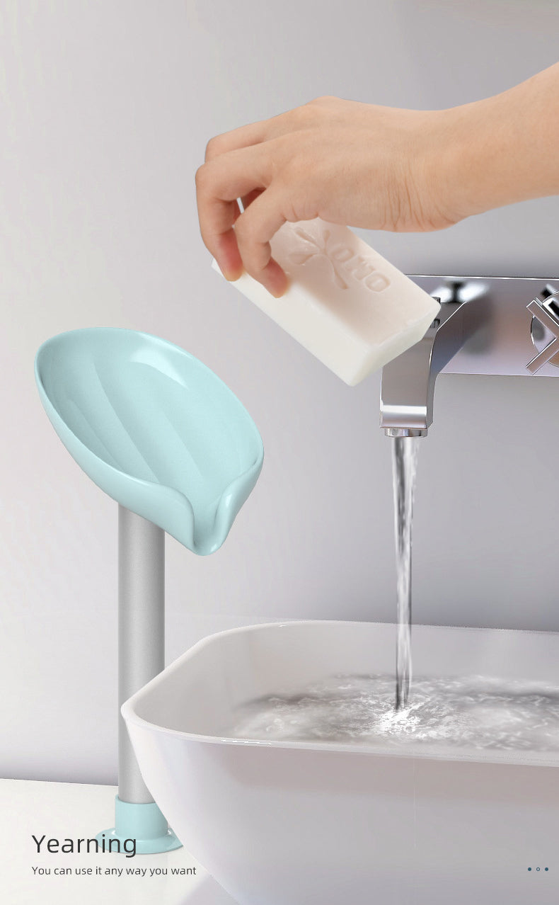 Leaf-Shape Self Draining Soap Dish Holder - Tuzzut.com Qatar Online Shopping