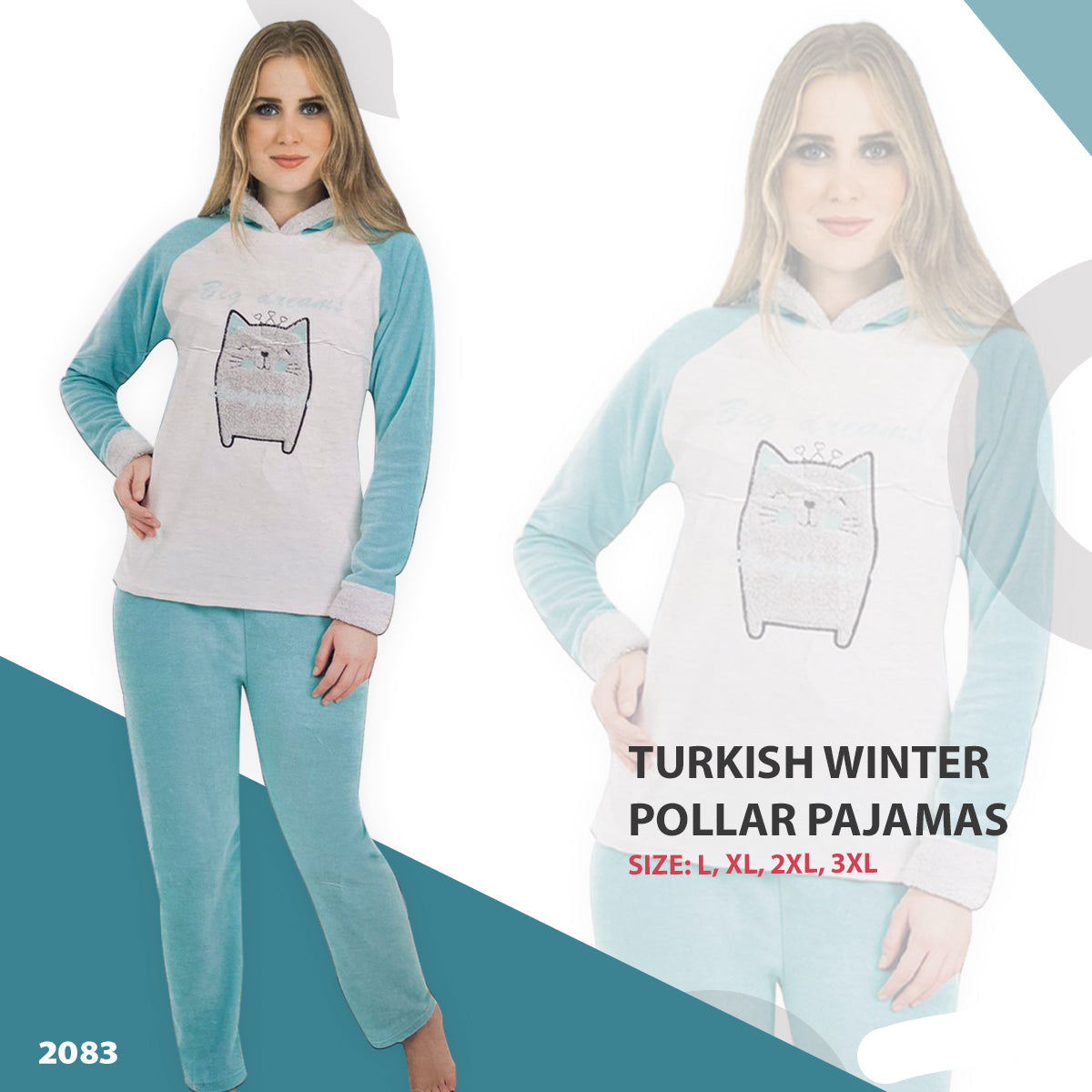 Turkish Winter Polar Pajama Nightwear Homewear - 2083 Turkish Winter Polar Pajama Nightwear Homewear - 2083
