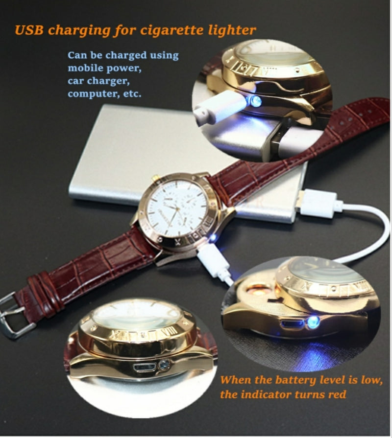 Zhuoheng Male Quartz Watch LED Electronic Lighters for Cigarette - Tuzzut.com Qatar Online Shopping