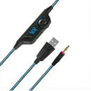 KOTION EACH G2000 Pro Gaming Headset with Mic Over-Ear Led Stereo Music Gaming Headphones Earphone for PS4, New Xbox One, Laptop Tablet Game - Blue-Black - Tuzzut.com Qatar Online Shopping