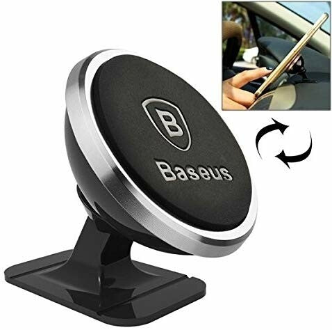 Baseus Magnetic Phone Holder for Car, 360 Degree Rotation Smartphone Stand on Car Dashboard for iPhone Samsung and Other Mobiles - Tuzzut.com Qatar Online Shopping