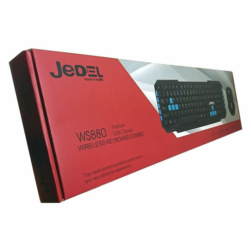 Jedel 2.4Ghz Wireless Keyboard and Optical Mouse WS880 - TUZZUT Qatar Online Store