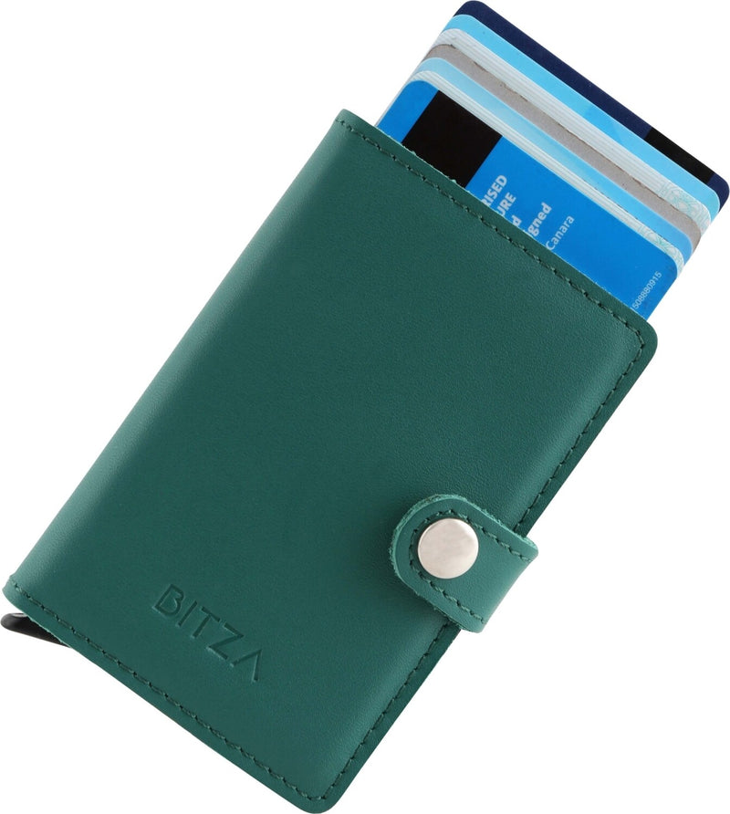 Bitza Ultra Slim Genuine Leather Card Holder Wallet with RFID Protection - Tuzzut.com Qatar Online Shopping