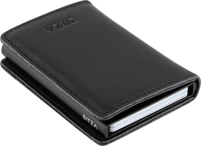 Bitza Ultra Slim Genuine Leather Card Holder Wallet with RFID Protection - Tuzzut.com Qatar Online Shopping