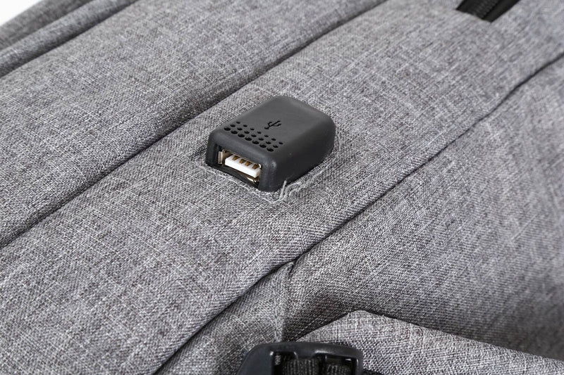 OKKO Casual Backpack with USB port - 16 Inch (Grey) - Tuzzut.com Qatar Online Shopping