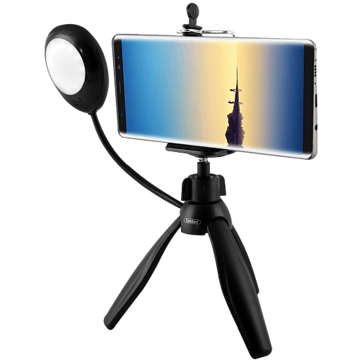 Earldom (ET-ZP15) 360 Degree Rotate Mini Smartphone Tripod with Selfie Lamp - Tuzzut.com Qatar Online Shopping