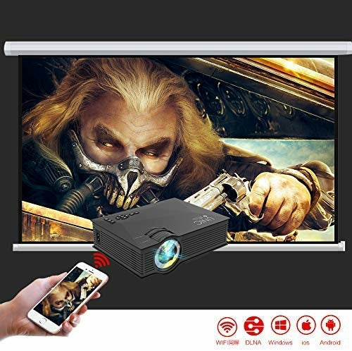 UC46 Entertainment HD LED Projector, 1200 Lumens, Wi-Fi Ready With HDMI, VGA, AV, USB, SD Card Slot - Tuzzut.com Qatar Online Shopping