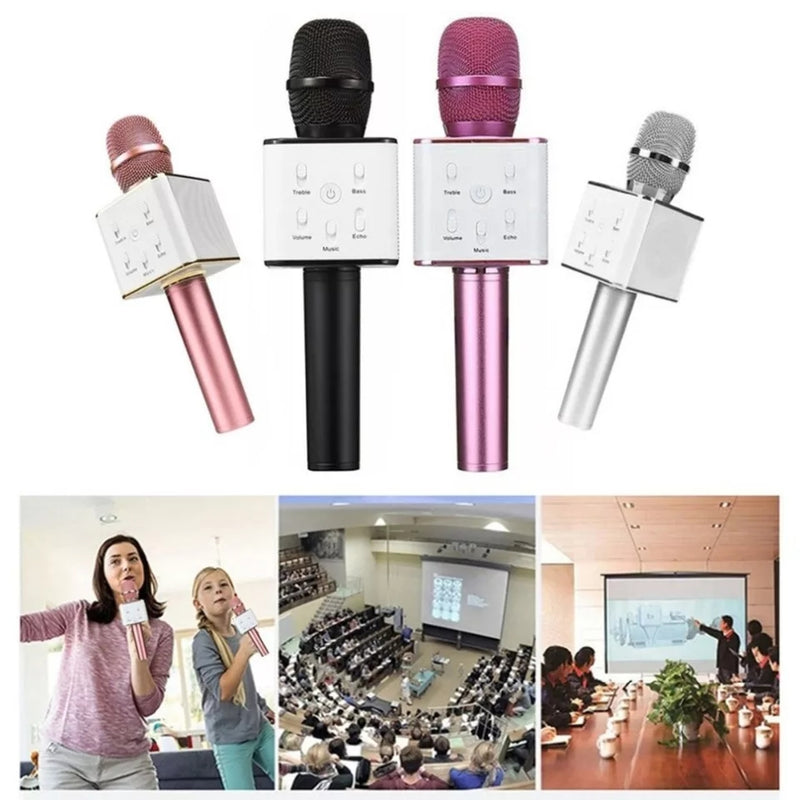 2 In 1 Bundle Best Quality Karoke Microphone with Carry box and  Bluetooth Wireless Speaker (Assorted Colours) - Tuzzut.com Qatar Online Shopping