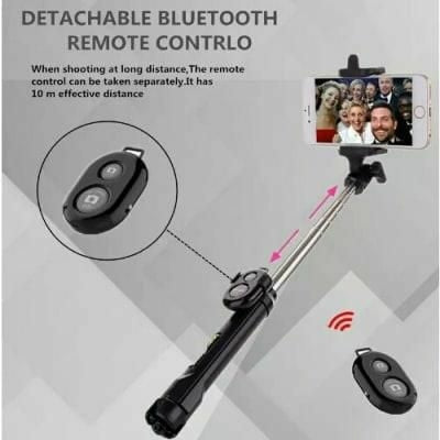 3 In 1 Monopod With Bluetooth Shutter And Build In Tripod WXY-01 - Assorted Colours - TUZZUT Qatar Online Store