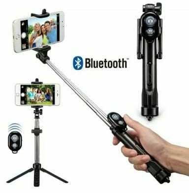3 In 1 Monopod With Bluetooth Shutter And Build In Tripod WXY-01 - Assorted Colours - TUZZUT Qatar Online Store