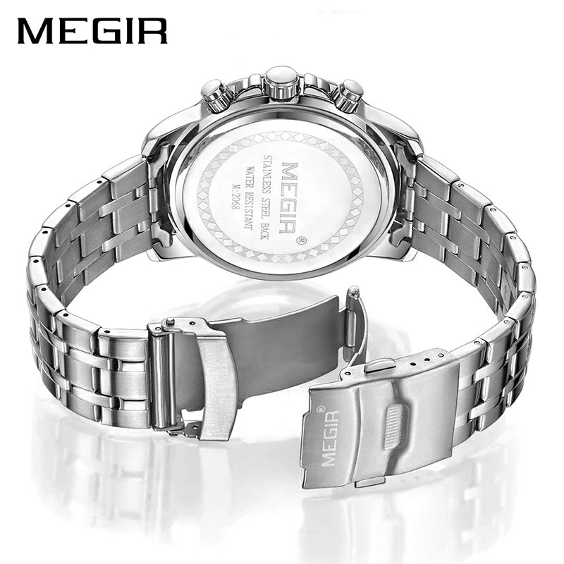 Megir 2068 Chrono Men's Watch - Silver - TUZZUT Qatar Online Store