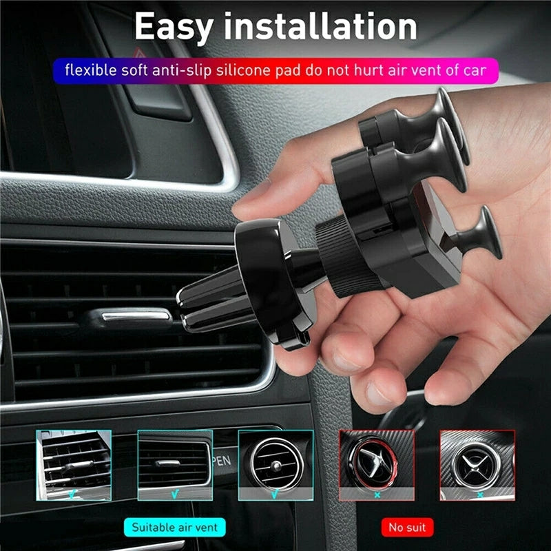 GravitySmart© Mini Car Phone Holder Air Vent Gravity Linkage Mount Bracket for Mobile Phones GravitySmart© Mini Car Phone Holder Air Vent Gravity Linkage Mount Bracket for Mobile Phones