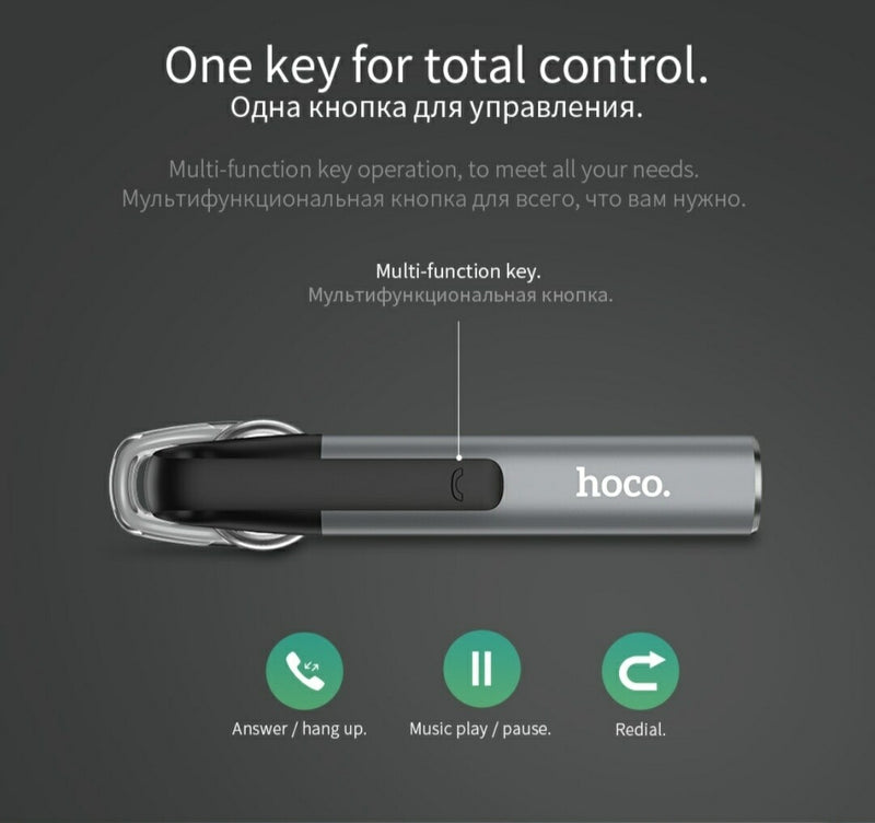 HOCO E21 Bluetooth Mono Earphone HiFi Noise Reduction Headphone - Tuzzut.com Qatar Online Shopping