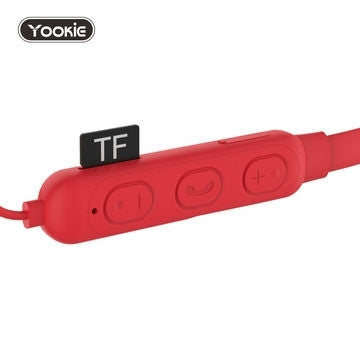 New! YOOKIE Wireless Bluetooth Sport Magnetic Earphones with mic, Superior Sound Quality with TF SD Card Slot (RED) - Tuzzut.com Qatar Online Shopping