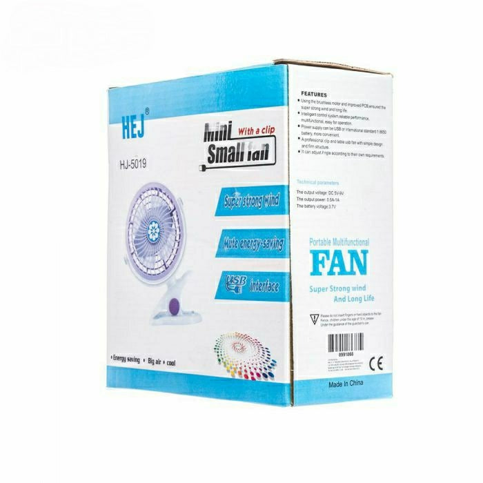 HEJ USB Portable Clamp Base Mini Fan - Tuzzut.com Qatar Online Shopping