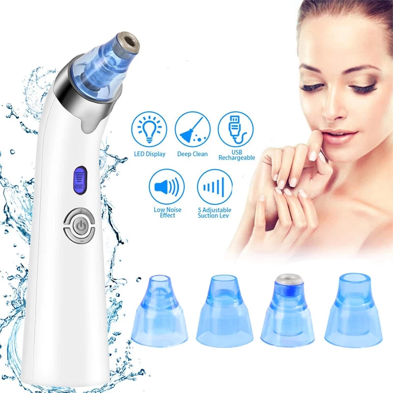 Rechargeable Vacuum Suction Blackhead Remover Facial Comedo Acne Pimple Extractor Tool Diamond Dermabrasion Face Peeling Beauty Care - Tuzzut.com Qatar Online Shopping