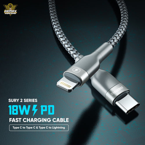 Remax RC-009 Sury 2 Series Fast Charging Type-C to Lightning Data Cable Remax RC-009 Sury 2 Series Fast Charging Type-C to Lightning Data Cable