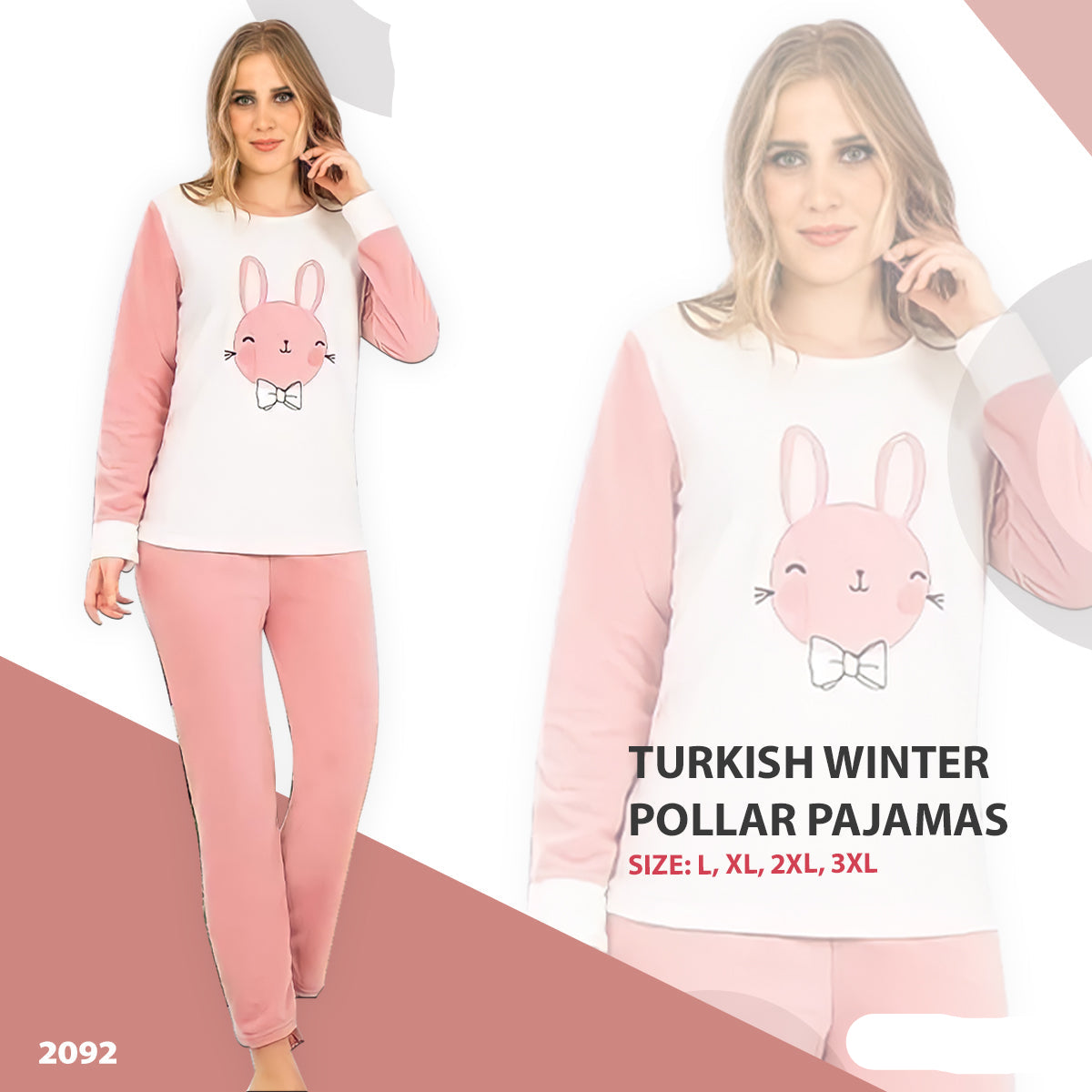 Turkish Winter Polar Pajama Nightwear Homewear - 2092 Turkish Winter Polar Pajama Nightwear Homewear - 2092