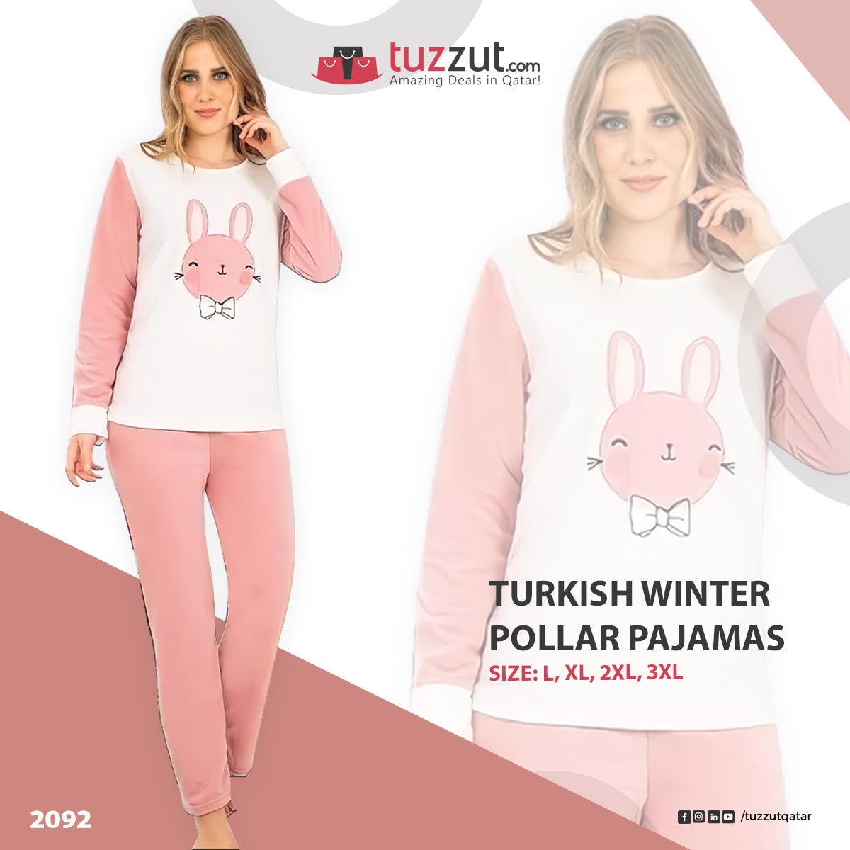 Turkish Winter Polar Pajama Nightwear Homewear - 2092 Turkish Winter Polar Pajama Nightwear Homewear - 2092
