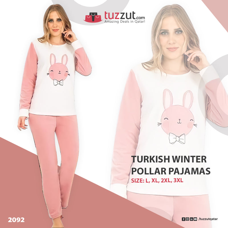 Turkish Winter Polar Pajama Nightwear Homewear - 2092 - Tuzzut.com Qatar Online Shopping