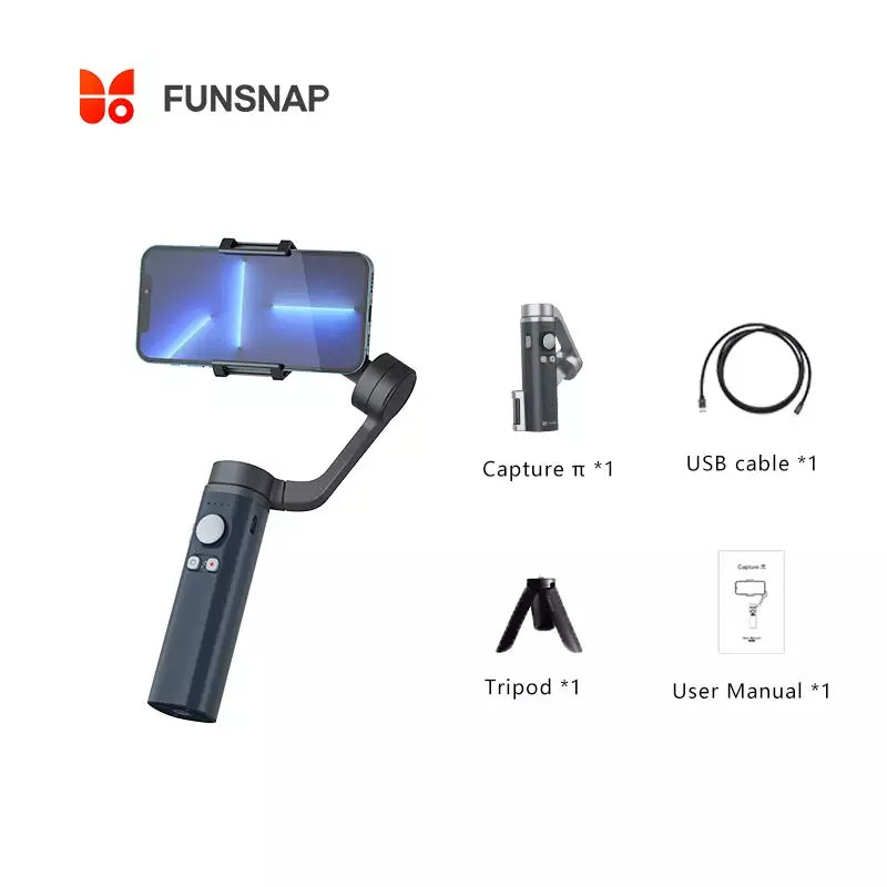 Funsnap Capture π (Pi) 3 Axis Smartphone Handheld Gimbal Stabilizer Funsnap Capture π (Pi) 3 Axis Smartphone Handheld Gimbal Stabilizer