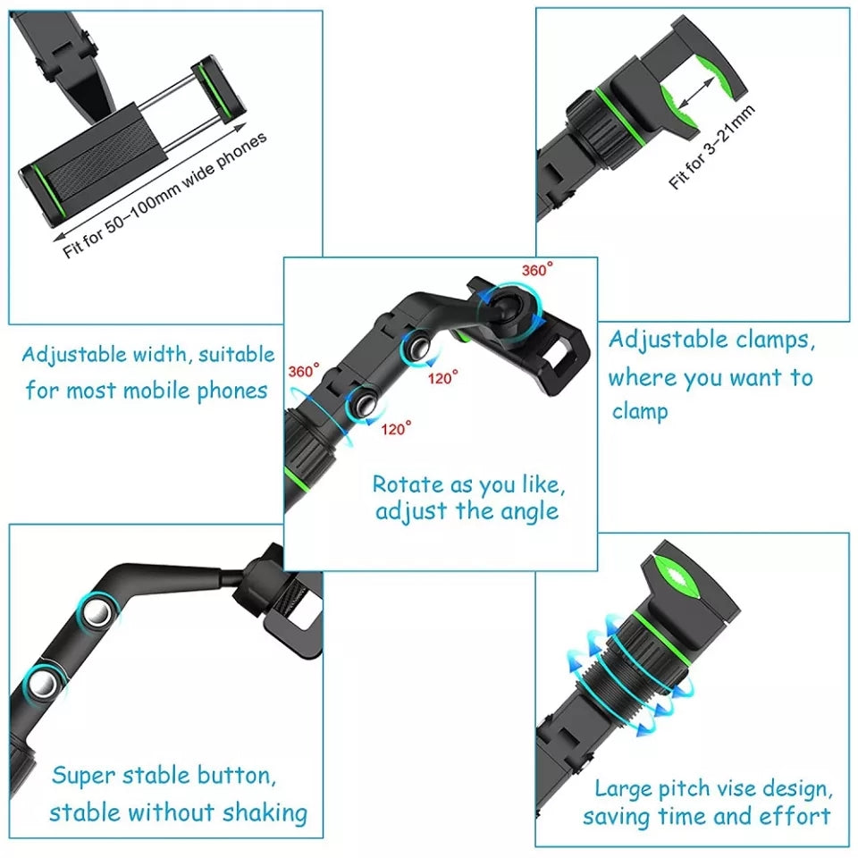 Multi-Function Adjustable 360° Universal Car Rearview Mirror Phone Holder Mount S4266722 Multi-Function Adjustable 360° Universal Car Rearview Mirror Phone Holder Mount S4266722