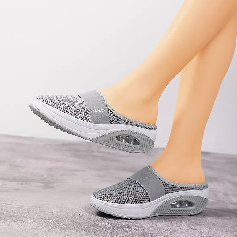 Women's Breathable Lightweight Air Cushion Slip-On Walking Slipper - Tuzzut.com Qatar Online Shopping