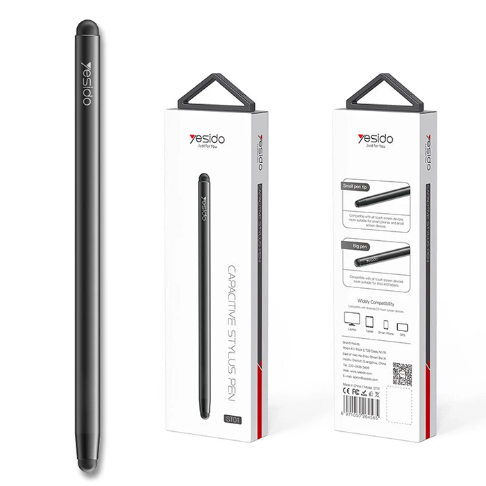 Yesido ST01 Double-Headed Passive Stylus Pen High Precision Touch Screen Capacitive Pen for iPad Pro Tablets PC Smartphones -Black - Tuzzut.com Qatar Online Shopping