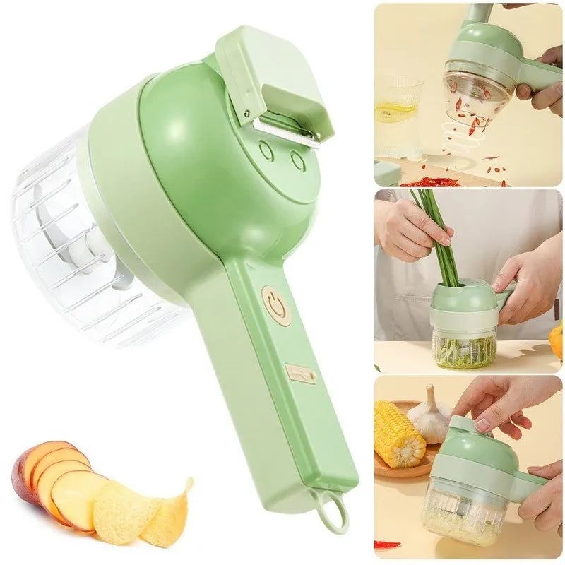 Homezo Upgraded Electric Food Chopper, 4 in 1 Handheld Electric Vegetable  Cutter Set, 4 in1 Handheld Electric Vegetable Slicer, Homezo Electric