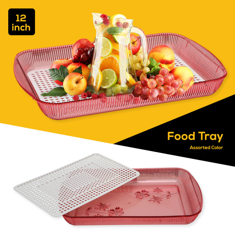 12 Inch Food Tray - Assorted Color - Tuzzut.com Qatar Online Shopping
