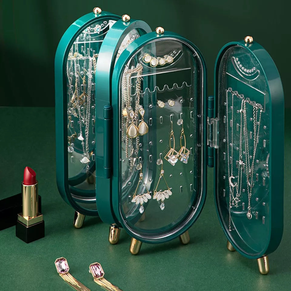 Foldable Luxury Jewelry Storage Box with Mirror Foldable Luxury Jewelry Storage Box with Mirror