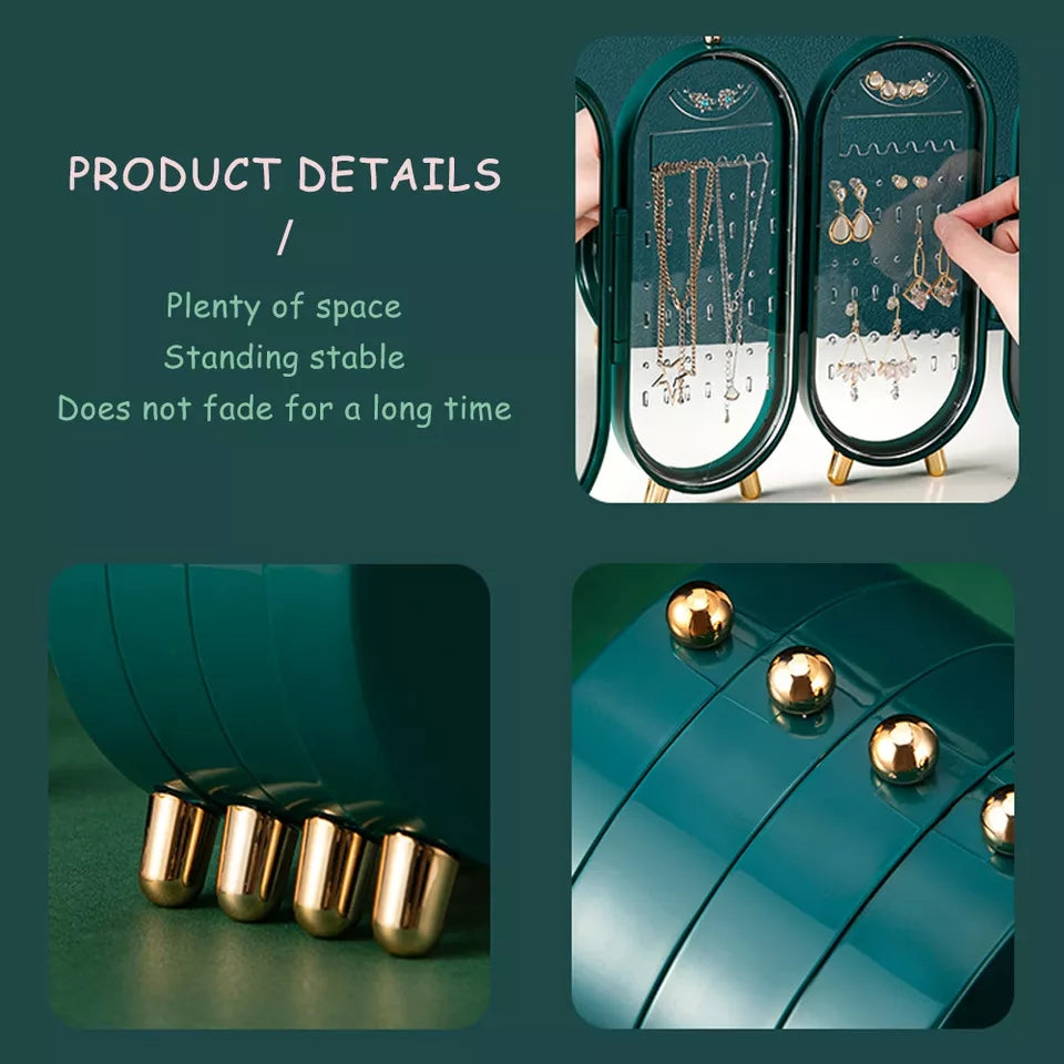 Foldable Luxury Jewelry Storage Box with Mirror Foldable Luxury Jewelry Storage Box with Mirror