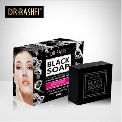 Dr Rashel black soap collagen charcoal soap deep cleansing whitening complex 100g DRL-1348 - Tuzzut.com Qatar Online Shopping