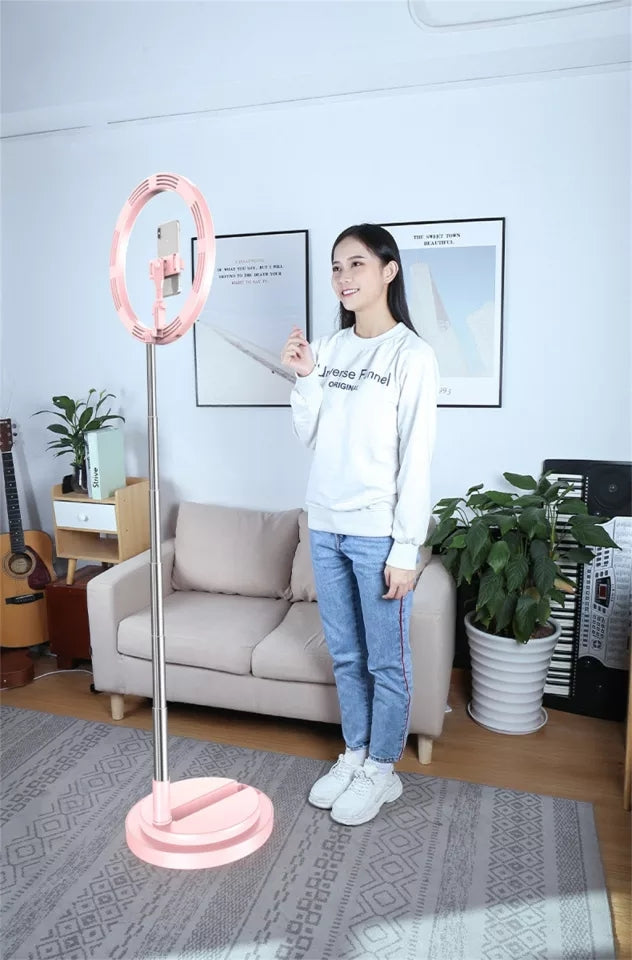 Foldable Portable 12 inch Selfie Flash LED Dimmable Ring Light with 54-168cm Stand and Mobile Phone Holder - TUZZUT Qatar Online Store
