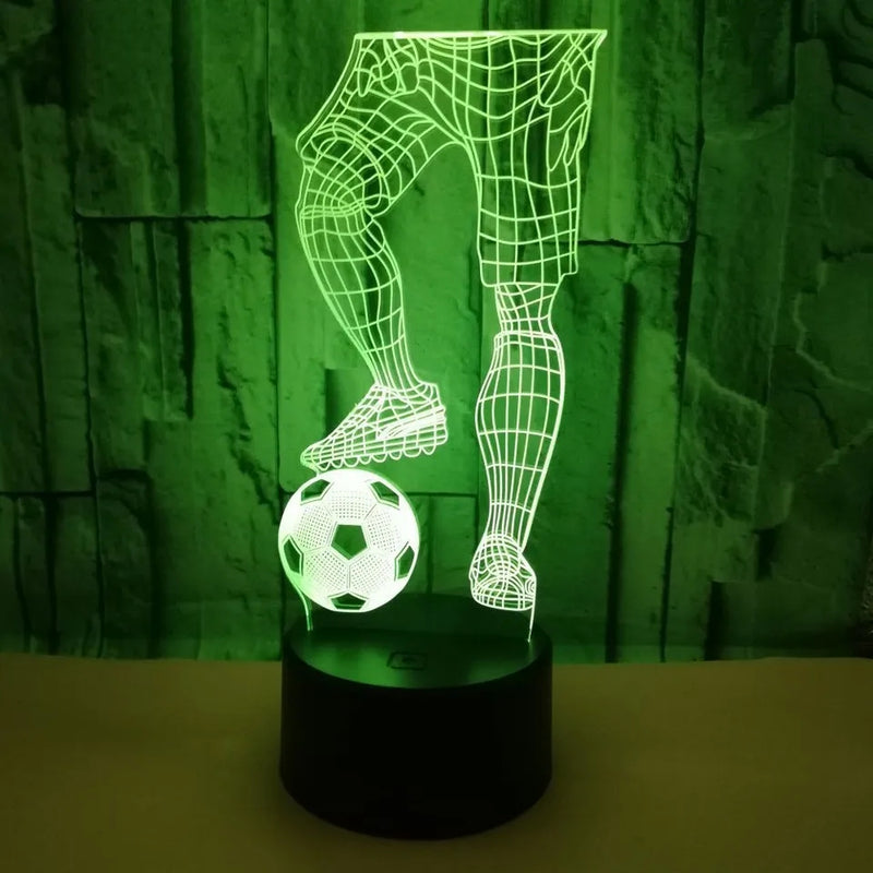 Soccer Ball Shaped 3D Night Lights 7 Colors Changing LED Table Lamp X4624825 - Tuzzut.com Qatar Online Shopping