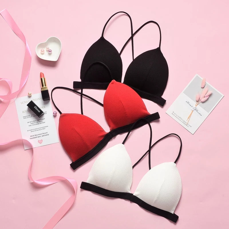 6 Pcs Women's Wireless Front Closure Bra Comfort Soft Triangle Cup Bralette - D4015 6 Pcs Women's Wireless Front Closure Bra Comfort Soft Triangle Cup Bralette - D4015