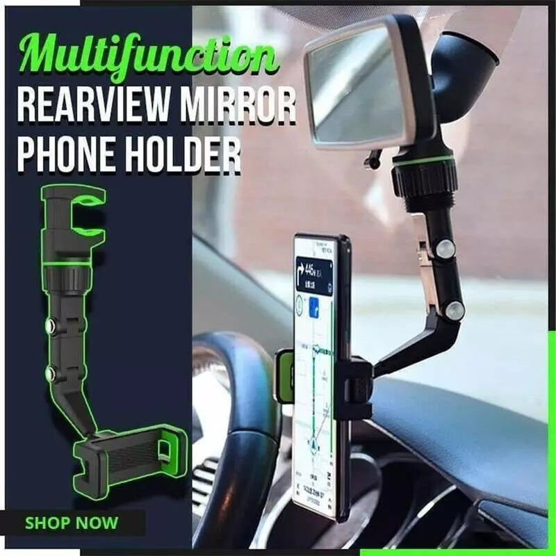 Multi-Function Adjustable 360° Universal Car Rearview Mirror Phone Holder
Mount - Tuzzut.com Qatar Online Shopping