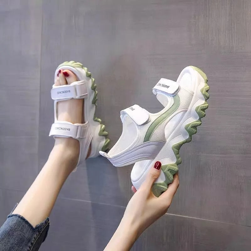 Women's Fashion Sporty Ankle wrap Slides Casual Heeled Sandals - Tuzzut.com Qatar Online Shopping