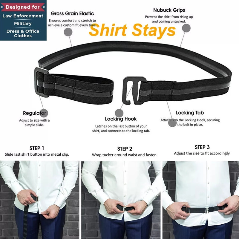 ShirtStays Adjustable Tuck It Belt Shirt Holder for Men and Women (2 Pcs) - Tuzzut.com Qatar Online Shopping