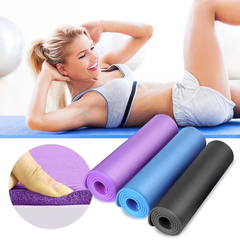 10mm Yoga Mat Soft Non-Slip Exercise Pad with Free Carry bag 10mm Yoga Mat Soft Non-Slip Exercise Pad with Free Carry bag