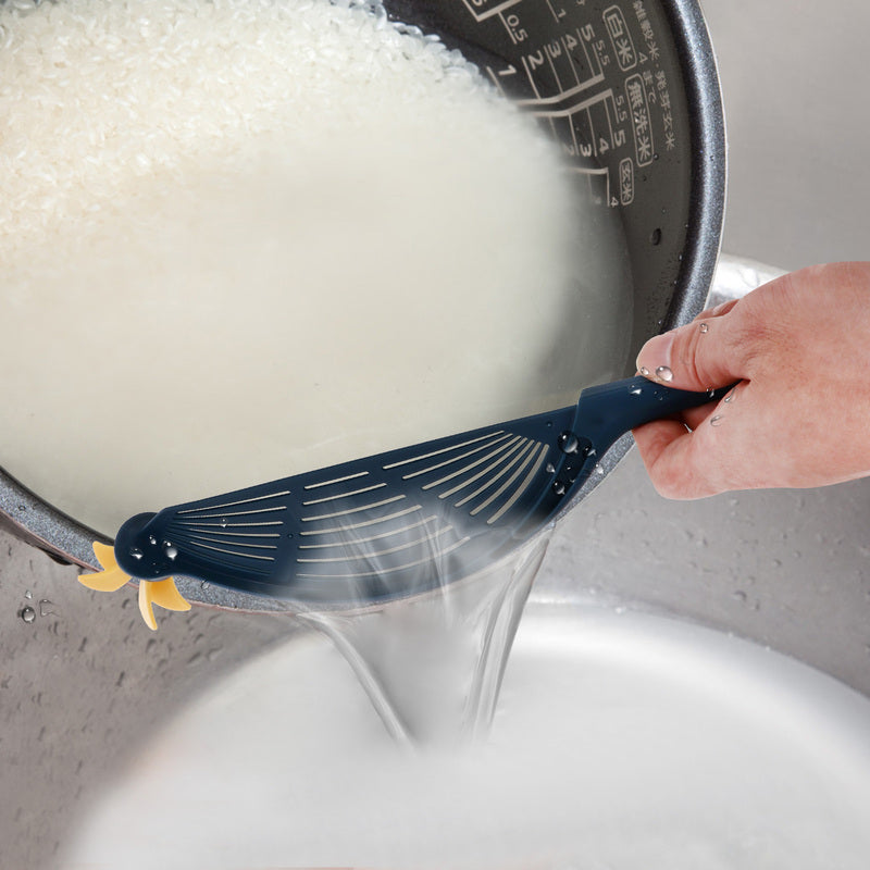 Kitchen Rice Drain Strainer With Handle and Hanger - Tuzzut.com Qatar Online Shopping