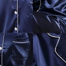 Women's Silk Satin Pajama Set Collar Short Sleeve Nightgown - Tuzzut.com Qatar Online Shopping