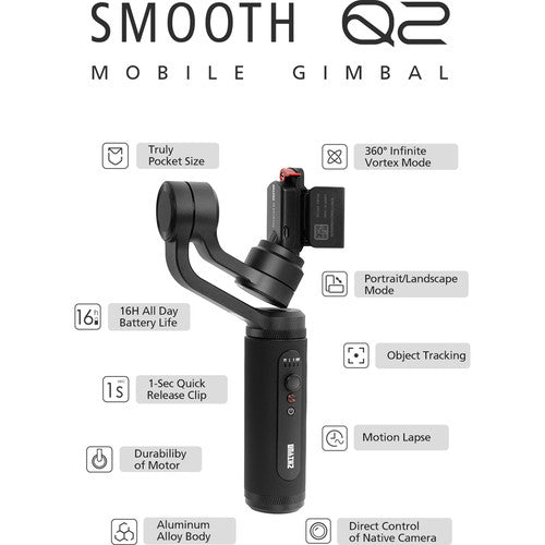 Zhiyun-Tech Smooth-Q2 Smartphone Gimbal Stabilizer - TUZZUT Qatar Online Store