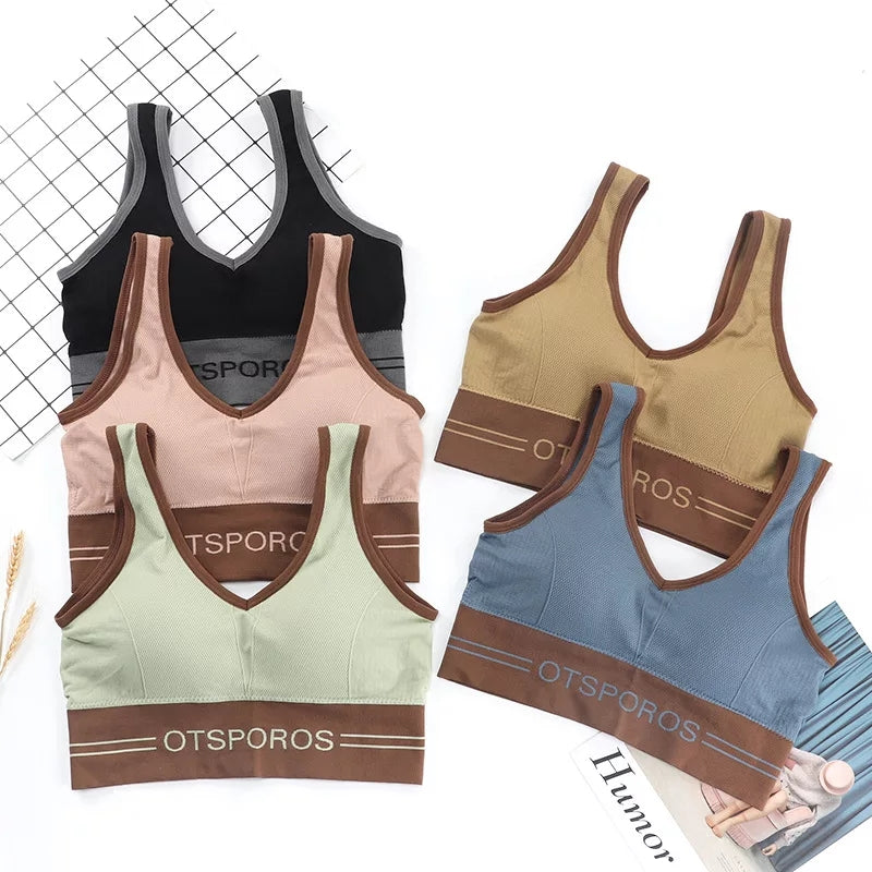6 Pcs Women's Sports Workout Vest Padded Bras - D3023 - Tuzzut.com Qatar Online Shopping