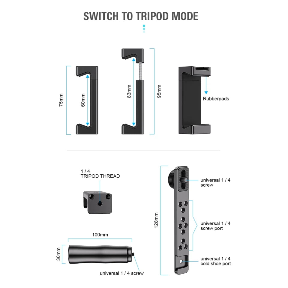 Smartphone Video Rig Filmmaker Grip Handle - APEXEL APL-VG01 Smartphone Video Rig Filmmaker Grip Handle - APEXEL APL-VG01